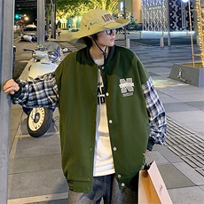 JK809P65港风拼接棒球服百搭休闲宽松夹克外套男，男装夹克，星座1204-3