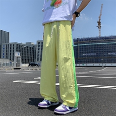 防水速干裤子男款夏季美式休闲运动裤撞色条纹伞兵宽松裤K406-P37，女装休闲裤，星座308B-2
