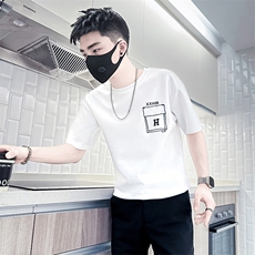 短袖T恤男简约刺绣潮流百搭社会小伙半袖衣服301C-DT89-P48控68，男装T恤，星座301C（原B323）