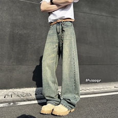XZ616春季重磅水洗美式猫须撞色刺绣牛仔长裤TY3705P65控78，男装牛仔裤，星座512A（原616）