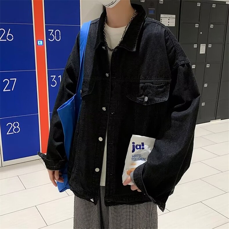 牛仔外套男潮流宽松港风ins痞帅设计感上衣8818-P57,男装工装外套,星座1109-3