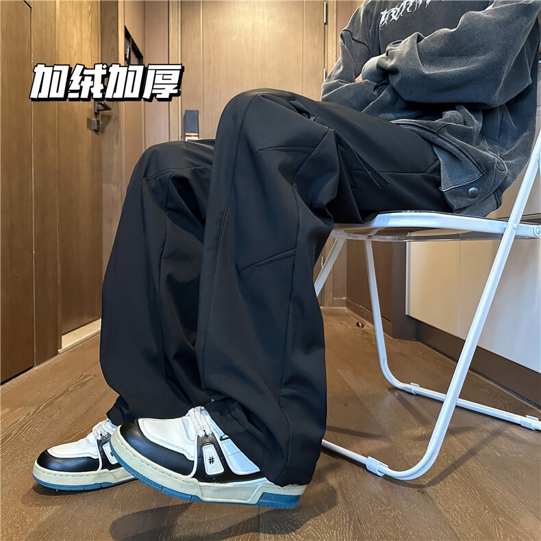 A751-特P45 加绒加厚防水冲锋裤 保暖休闲裤 冬季弯刀裤4图片