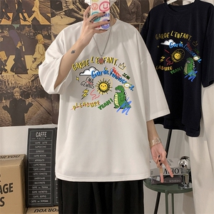 Q11219-P30 春夏季七分袖t恤男大码五分袖男短袖中袖图片