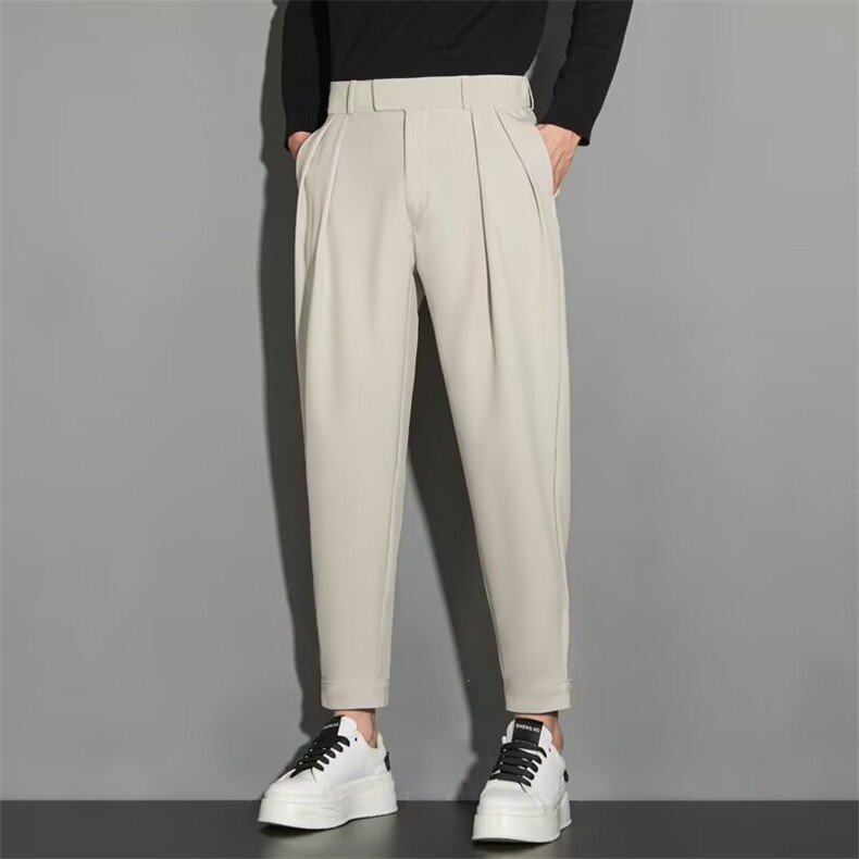 2023西裤魔术贴西裤男宽松痞帅潮束脚网红休闲裤百搭哈伦裤k15，男装西裤，星座1116A-2（原606A-1）