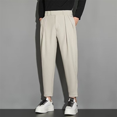 2023西裤魔术贴西裤男宽松痞帅潮束脚网红休闲裤百搭哈伦裤k15，男装西裤，星座1116A-2（原606A-1）