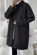 F3112/P80秋装现货中长款风衣男宽松男士大码外套韩版潮流上衣男，男装风衣，电商A141