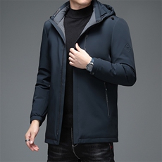羽绒服男装冬季新款中年保暖防寒上衣爸爸装休闲可脱卸帽厚款外套，男装羽绒服，电商B212（原钱塘6029）