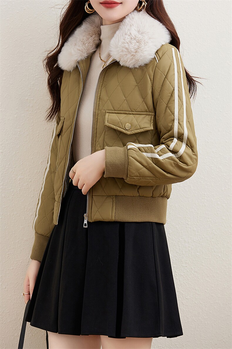 小皮衣棉服女短款2023冬季新款韩版修身显瘦机车服加绒皮夹克外套,女装皮衣,江南女神