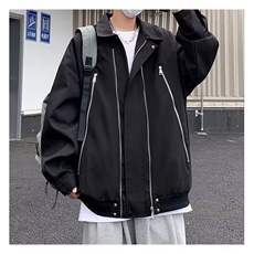 机能风飞行员夹克男春秋新款拉链外套宽松复古工装棒球服JK6013，男装夹克，星座1116A-1（原606A）