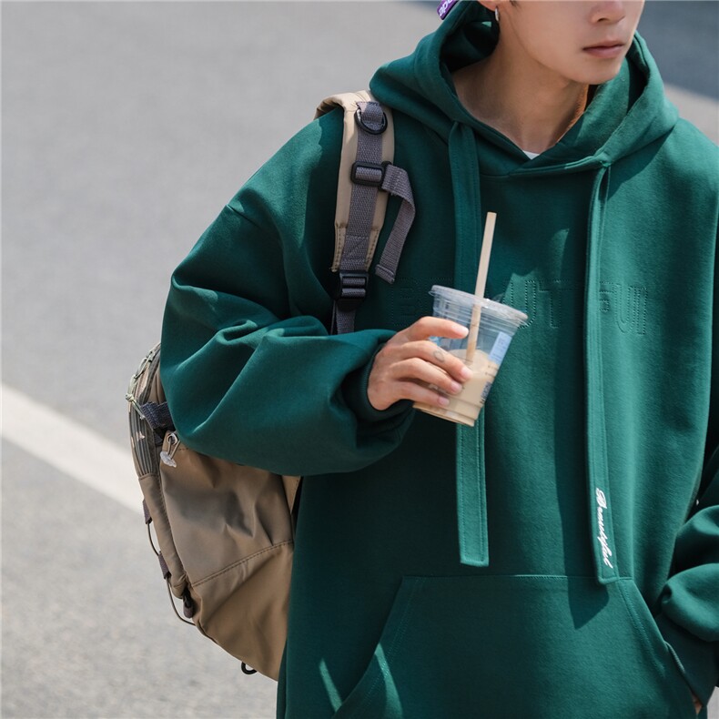 22秋装新品情侣卫衣连帽卫衣简约绣花外套宽松上衣G1017P68男,女装短外套,电商A339