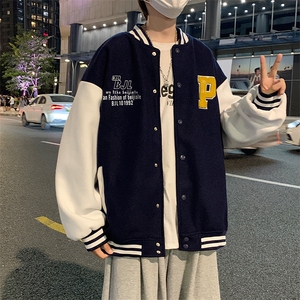 小熊棒球服外套男潮牌美式飞行员夹克嘻哈ins宽松学生 W1887-P80图片