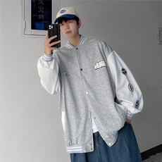 棒球服男韩版潮流夹克ins高街休闲衣服秋季潮牌宽松外套W3712-P34，男装夹克，星座412-3