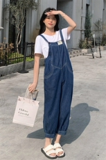 牛仔工装背带裤女小个子2025新款春秋孕妇女装宽松显瘦休闲九分裤，女装套装/套裙，慧尚2-185