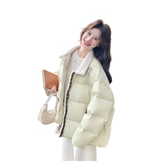 新款!现货!90白鸭绒羊羔毛领羽绒服6928-P315-K478，女装羽绒服，2D034