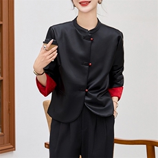 现货新款仿真皮皮衣2024春装立领仿绵羊皮夹克新中式短款外套女，女装皮衣，潮流依族