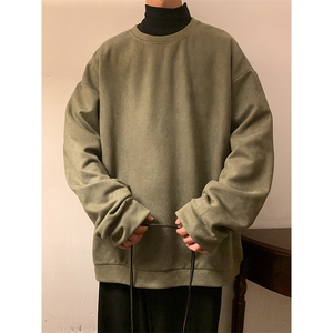 港风大码长T纯色麂皮绒套头圆领长袖卫衣-TC1001-P28【特价】图片