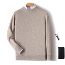 秋冬季新款舒适时尚百搭男士加厚半高领羊绒衫男装，男装羊绒套衫，绒韵雅