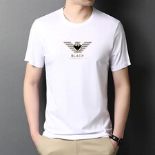 短袖T恤冰丝男夏季中年人夏装半袖圆领冰丝中老年纯色上衣男装，男装T恤，电商B212（原钱塘6029）