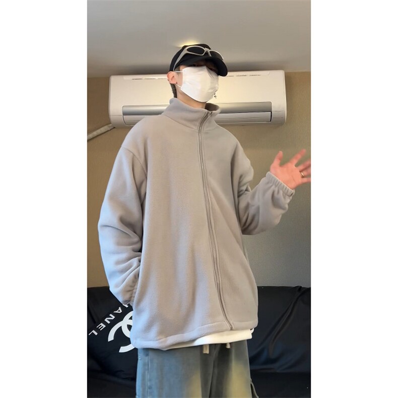 冬季摇粒绒卫衣男加厚男士休闲外套潮流立领内搭男装A266-D01-P35,女装短外套,电商A266