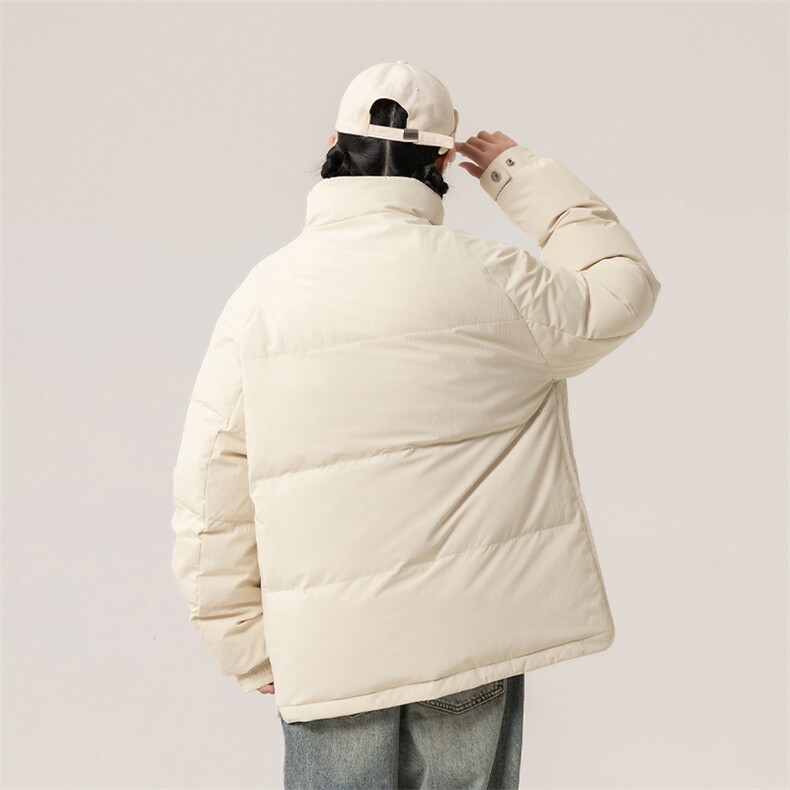新标90%白鸭绒简约立领抽绳外套纯色加厚羽绒服ESY0205-P210,男装羽绒服,电商B306