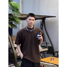 设计感斜领Polo翻领短袖ZC0112-特批35，男装衬衫，星座313A(原308A-2)