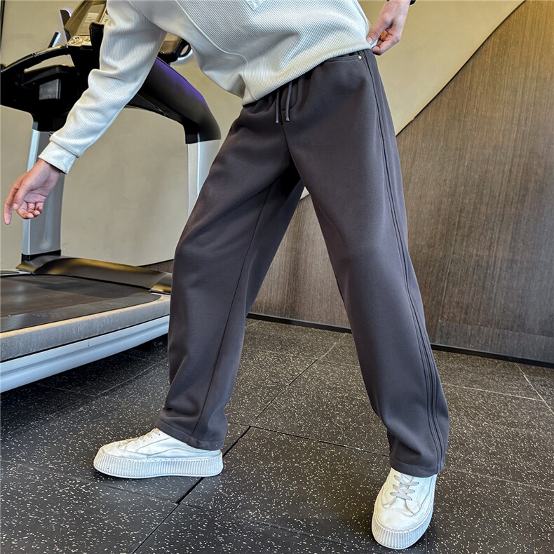 加绒加厚裤子男款冬季2025新款美式休闲弯刀裤A313-18232-P68,男装卫衣,电商A313