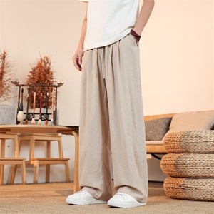 新中式亚麻裤子特大码8XL-M宽松棉麻裤直筒长裤休闲裤KZ1961/P55图片