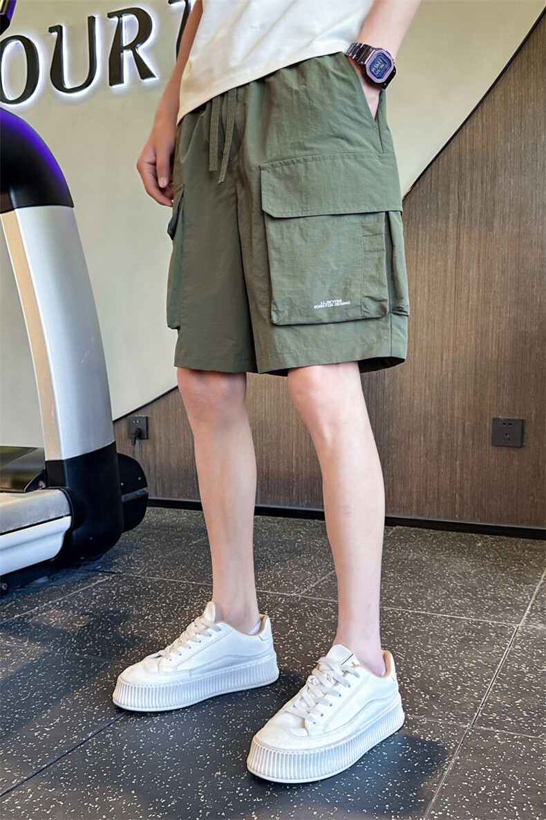 B3533070P38M-3XL夏季新款大码男士速干百搭五分裤军绿,男装牛仔裤,电商B353