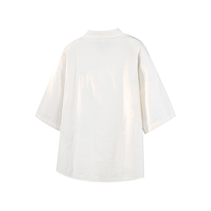 8XL-M 风大码夏短袖衬衫男外套棉麻七分袖上衣CS505P60控78图片