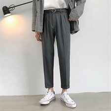 2021夏季薄款港风褶皱西裤男九分裤宽松垂感休闲裤A202K102P65，男装休闲裤，星座1311（原A202）