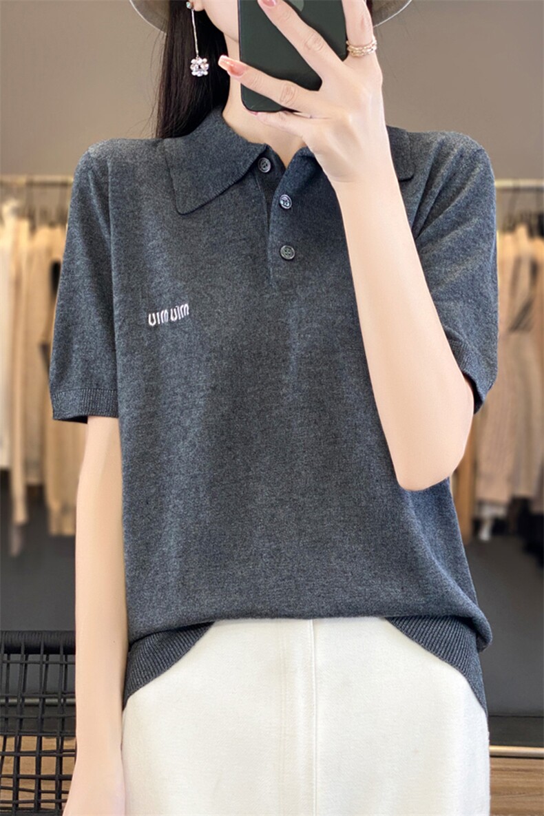 2024秋冬新款羊毛女士POLO领羊毛衫,女装羊毛衫,润辉羊绒