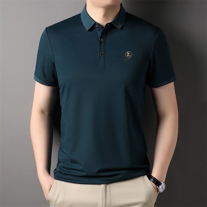 AL65135钱塘2020-3夏季新款男士时尚翻领上衣商务休闲短袖T恤P52,男装T恤,钱塘207-3