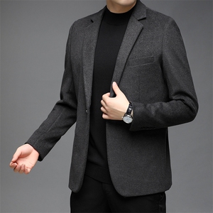 Q82187钱塘2020-2中年男士商务休闲简约羊毛冬季厚款西服P137图片