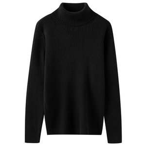 2025年秋季新款百搭男女通款抽条高翻童装针织衫图片
