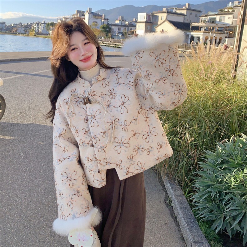 冬装新款盘扣90白鸭绒外套+加绒裤子两件套2C153-8911-P335K498,女装套装/套裙,2C153