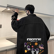 牛仔夹克男大码牛仔外套男茄克NJ77228-P60加绒款-P75，男装夹克，电商A040