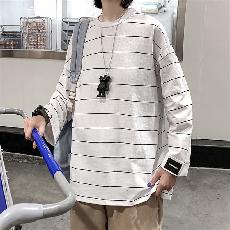 【】A003-T717-P40夏季新款条纹七分袖T恤女模2,男装T恤,电商A003