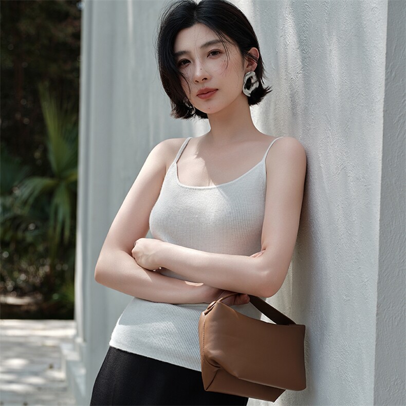 女士圆领吊带,女装背心吊带,江帆羊绒