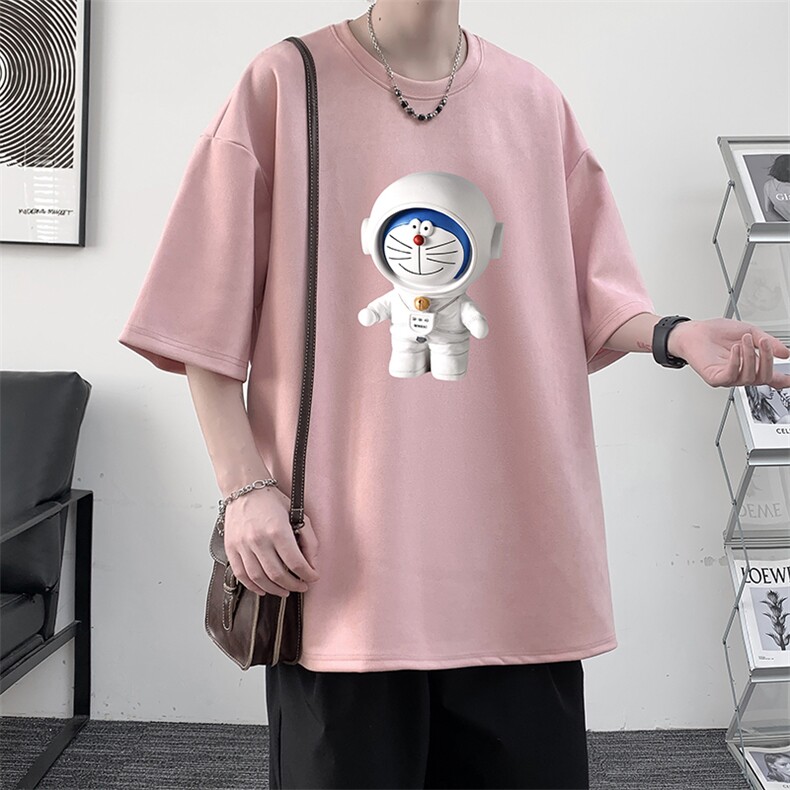 NASA叮当猫麂皮绒短袖t恤男大码半袖男JD82233-P25,男装T恤,电商A040