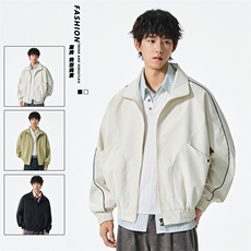 美式复古翻领夹克男款春季新款潮流宽松休闲百搭外套JS5603-P75，男装夹克，星座610（原A335）
