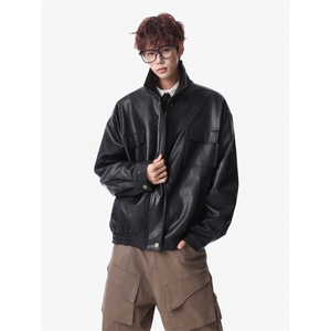 档口图现货 定制面料 工装皮衣夹克 1209-1-JK29-P105图片