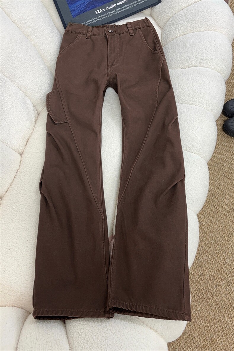 B221美式ins高街斜切宽松加绒洗褪工装牛仔裤LK25602-特P60控108,男装牛仔裤,电商B221