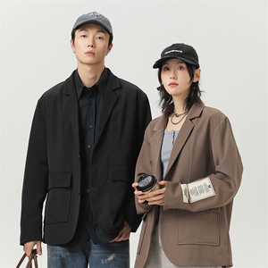 休闲情侣西装外套韩系氛围感穿搭高街英伦雅痞西服 A436-2517-P85图片