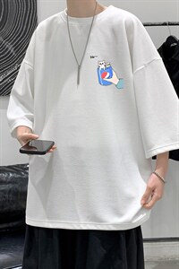 Q11262-P30 春夏季七分袖t恤男大码五分袖男短袖中袖   大皂风图片