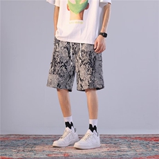 夏季薄款六兜牛仔短裤男士五分裤休闲修身高弹力提花A001-P39，男装休闲裤，星座1109-3