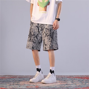 夏季薄款六兜牛仔短裤男士五分裤休闲修身高弹力提花A001-P39图片