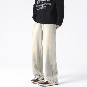 8XL-M特大码牛仔裤渐变宽松阔腿裤男加肥加大休闲款k915p55控78图片