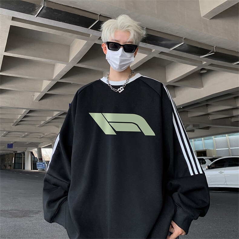 抖音得物供货 提供视频 秋冬重磅美式宽松织带圆领卫衣0301图片