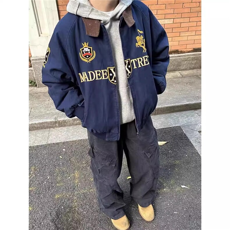 DJK7308-批75美式潮牌刺绣字母哈灵顿棒球服外套男女宽松夹克上衣,男装夹克,星座603-2