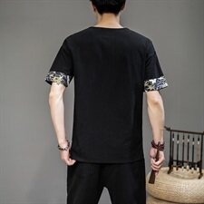 20风夏季新款棉麻短袖T恤男宽松大码半袖汗衫QT6005-T，男装T恤，星座1112-5（原712-5）